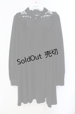 画像1: Ank Rouge / レーシーチャイナワンピース  クロ O-25-08-21-087-CA-OP-OW-OS