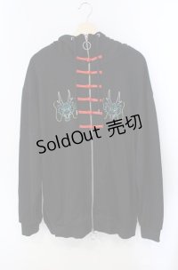 LISTEN FLAVOR / ドラゴンチャイナジップパーカー  ブラック O-25-08-21-092-PU-TO-OW-OS