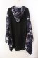 画像3: NieR Clothing / 袖リブ付き着物風袖シャツ【和柄九尾】  ブラック×パープル系 O-25-08-21-093-PU-BL-IG-OS (3)