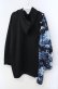 画像2: NieR Clothing / 内側防寒フリースブロッキングPULLOVER PARKA【彼岸花】 パーカー  ブラック×サックス O-25-08-21-095-PU-TO-IG-OS (2)