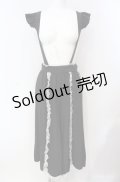 Deary / レース配色サスペンダー付きワイドパンツ M クロ×シロ O-25-08-21-011-LO-PA-IG-OS
