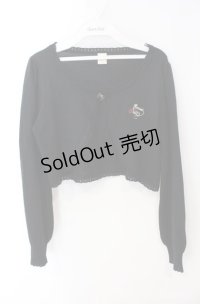 Secret Honey / ローズ刺繍ボレロカーディガン  クロ O-25-08-21-013-CA-TO-IG-OS