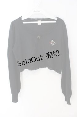 画像1: Secret Honey / ローズ刺繍ボレロカーディガン  クロ O-25-08-21-013-CA-TO-IG-OS