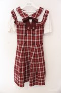 Secret Honey / スクエアヨークレイヤード風パフワンピース  アカ×シロ O-25-08-21-017-CA-OP-IG-OS