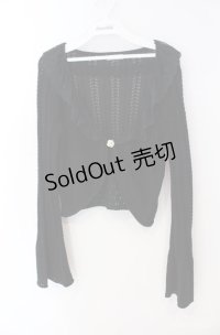 axes femme / ショート丈ニットボレロ  クロ O-25-08-21-020-AX-TO-IG-OS