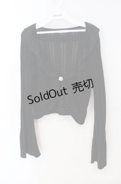 画像1: axes femme / ショート丈ニットボレロ  クロ O-25-08-21-020-AX-TO-IG-OS
