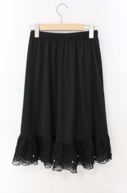 画像2: axes femme / レース重ねペチスカート  クロ O-25-08-21-024-AX-SK-IG-OS
