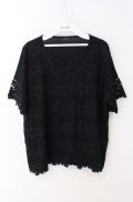INGEBORG / 花モチーフレースカットソー  クロ O-25-08-21-033-LO-TO-OW-OS