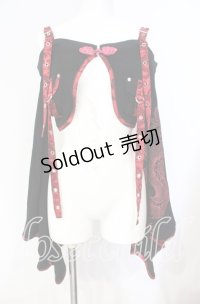 Qutie Frash / ドラゴンサテンオフショルショートボレロ  ブラック×レッド O-25-08-23-037-QU-TO-OW-OS