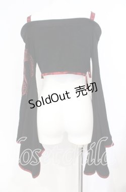 画像3: Qutie Frash / ドラゴンサテンオフショルショートボレロ  ブラック×レッド O-25-08-23-037-QU-TO-OW-OS