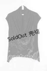 Qutie Frash / ドレープノースリーブトップス  ブラック×パープル O-25-08-23-038-QU-TO-OW-OS