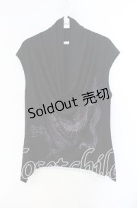 Qutie Frash / ドレープノースリーブトップス  ブラック×パープル O-25-08-23-038-QU-TO-OW-OS