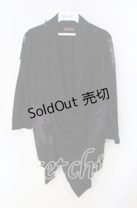 Qutie Frash / ロールアップカーディガン  ブラック×パープル O-25-08-23-039-QU-TO-OW-OS