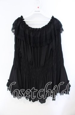 画像1: ATELIER PIERROT / 【プラスサイズ】Shirring princess sleeve blouse 2 ブラック O-25-08-23-040-EL-BL-IG-OS