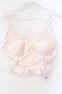 Bon21Hiz / チューリップ柄ランジェリービスチェ S ピンク O-25-08-23-044-LO-TO-OW-OS