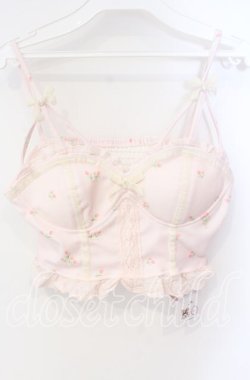 画像1: Bon21Hiz / チューリップ柄ランジェリービスチェ S ピンク O-25-08-23-044-LO-TO-OW-OS