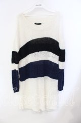 INGEBORG / ボーダーサマーニット 9号 オフ×クロ×ネイビー O-25-08-23-046-LO-TO-OW-OS