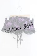 Qutie Frash / 和柄サテンコルセット  ブラック×パープル O-25-08-23-047-QU-TO-OW-OS