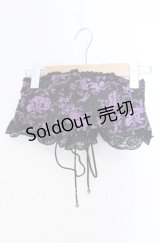 Qutie Frash / 和柄サテンコルセット  ブラック×パープル O-25-08-23-047-QU-TO-OW-OS