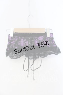 画像3: Qutie Frash / 和柄サテンコルセット  ブラック×パープル O-25-08-23-047-QU-TO-OW-OS