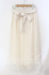axes femme POETIQUE / シャイニーチュールレイヤードスカート M キナリ O-25-08-23-050-AX-SK-OW-OS
