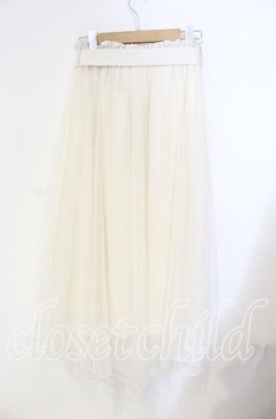 画像2: axes femme POETIQUE / シャイニーチュールレイヤードスカート M キナリ O-25-08-23-050-AX-SK-OW-OS