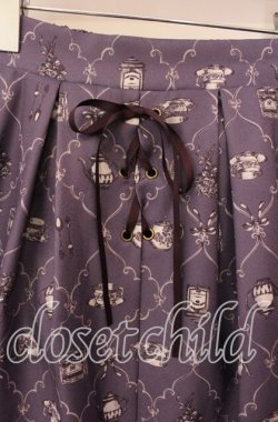 画像2: axes femme / サロン・ド・テ柄スカート F パープル O-25-08-23-051-AX-SK-OW-OS