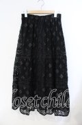 axes femme / 総レースティアードスカート M クロ O-25-08-23-052-AX-SK-OW-OS