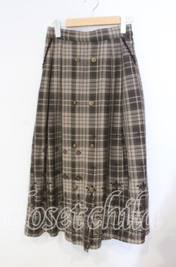 画像1: axes femme / フロッキーチェックスカート M ベージュ O-25-08-23-053-AX-SK-OW-OS
