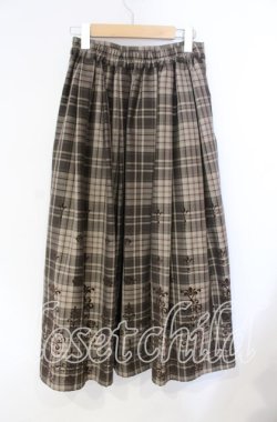 画像2: axes femme / フロッキーチェックスカート M ベージュ O-25-08-23-053-AX-SK-OW-OS