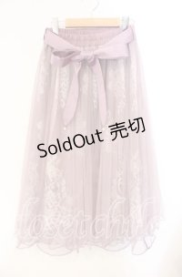 axes femme POETIQUE / リボン付レース×チュールスカート M ピンク O-25-08-23-057-AX-SK-OW-OS