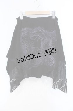 画像1: Qutie Frash / ドラゴンptちりめんスカート  ブラック O-25-08-23-061-QU-SK-OW-OS