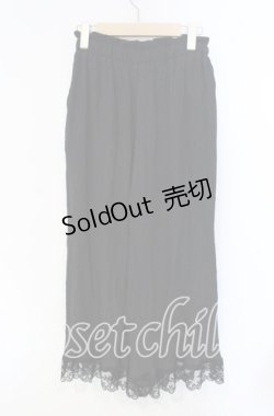画像2: axes femme / 裾レース楊柳ワイドパンツ F クロ O-25-08-23-072-AX-PA-OW-ZT509