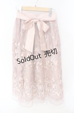 画像1: axes femme / モチーフエンブロイダリースカート M ピンク O-25-08-23-074-AX-TO-OW-OS