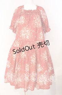 PINK HOUSE / フラワリィローズミディワンピース  アカ O-25-08-23-1007-LO-OP-OW-OS