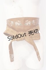 axes femme / 薔薇刺繍サッシュベルト  キャメル O-25-08-23-1010-AX-ZA-IG-OS