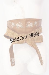 axes femme / 薔薇刺繍サッシュベルト  キャメル O-25-08-23-1010-AX-ZA-IG-OS