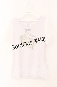 Ank Rouge / ねこptパフスリーブカットソー  ラベンダー O-25-08-23-1017-CA-TO-OW-OS