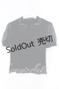 Bubbles / シフォン切り替えリブトップス F クロ O-25-08-23-1018-CA-TO-OW-OS