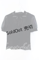 Bubbles / シフォン切り替えリブトップス F クロ O-25-08-23-1018-CA-TO-OW-OS