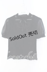 Bubbles / シフォン切り替えリブトップス F クロ O-25-08-23-1018-CA-TO-OW-OS