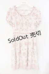 LODISPOTTO / はしごレース花柄チェックワンピース M ピンク O-25-08-23-1022-LO-OP-OW-OS