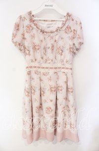 LODISPOTTO / はしごレース花柄チェックワンピース M ピンク O-25-08-23-1022-LO-OP-OW-OS