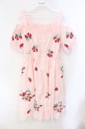 Ank Rouge / ストロベリー刺繍ワンピース M ピンク O-25-08-23-1023-CA-OP-OW-OS