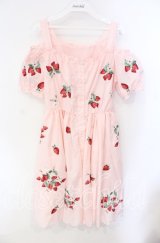 Ank Rouge / ストロベリー刺繍ワンピース M ピンク O-25-08-23-1023-CA-OP-OW-OS