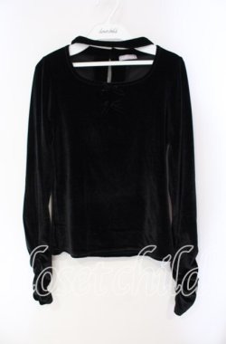 画像1: axes femme POETIQUE / チョーカーデザインベロアプル M クロ O-25-08-23-1025-AX-TO-OW-OS