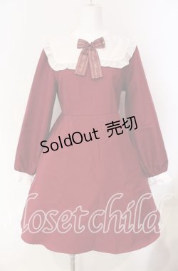 画像1: Amavel / ロゴリボンセーラーワンピース M ワイン O-25-08-23-1028-CA-OP-OW-OS