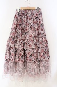 axes femme / フルールPTティアードスカート F ピンク O-25-08-23-075-AX-SK-OW-OS