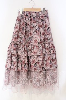画像1: axes femme / フルールPTティアードスカート F ピンク O-25-08-23-075-AX-SK-OW-OS