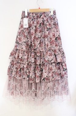 画像2: axes femme / フルールPTティアードスカート F ピンク O-25-08-23-075-AX-SK-OW-OS